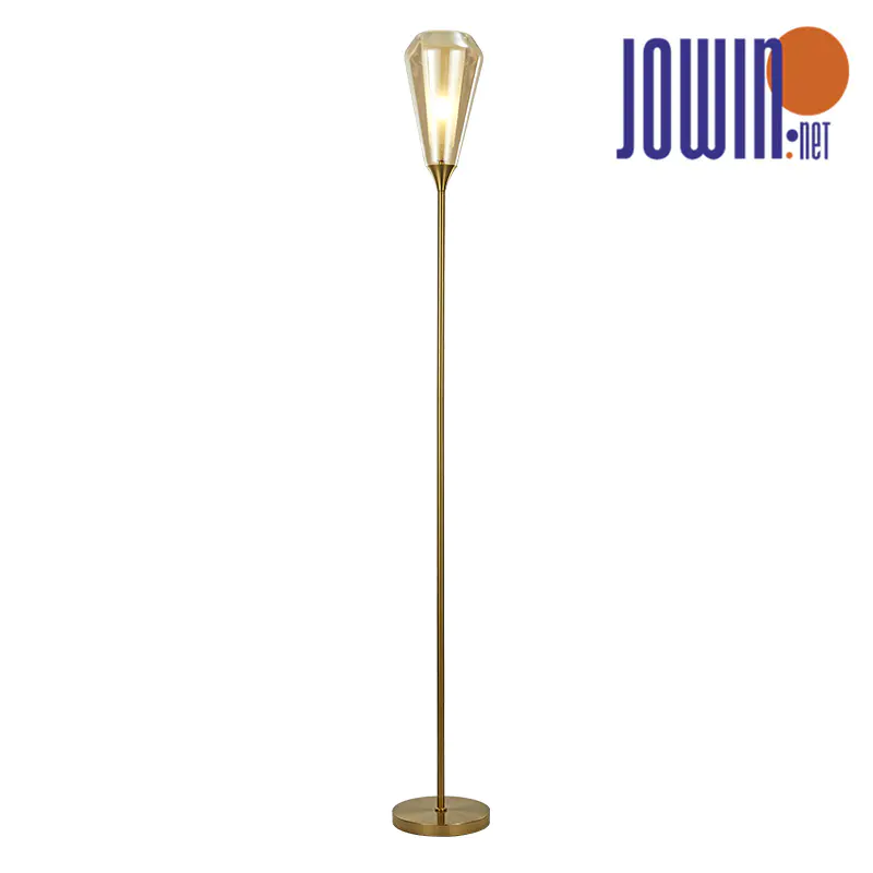 Lampada da terra lunga per camera da letto Cognac