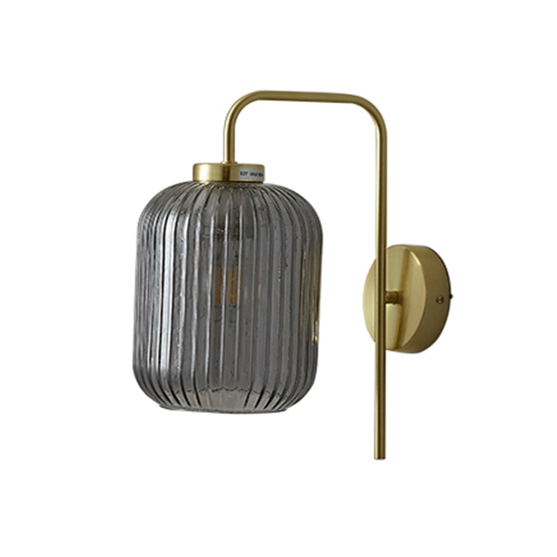 Lampada da parete moderna e calda da comodino in vetro per interni