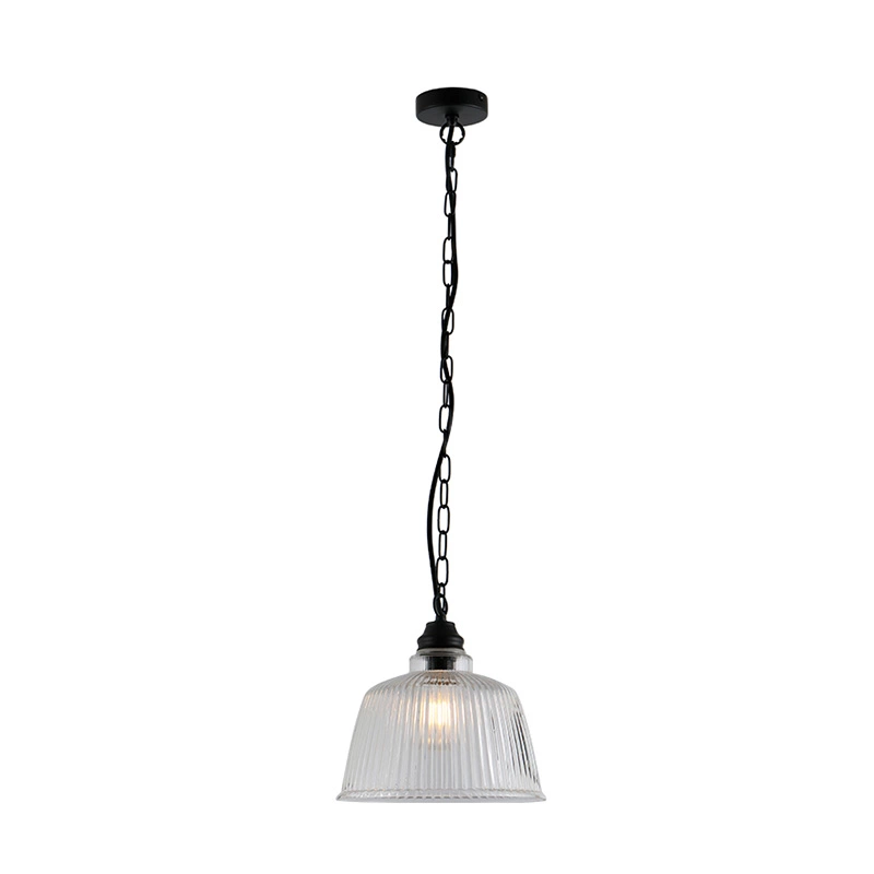 Lampada a sospensione in vetro trasparente dallo stile moderno