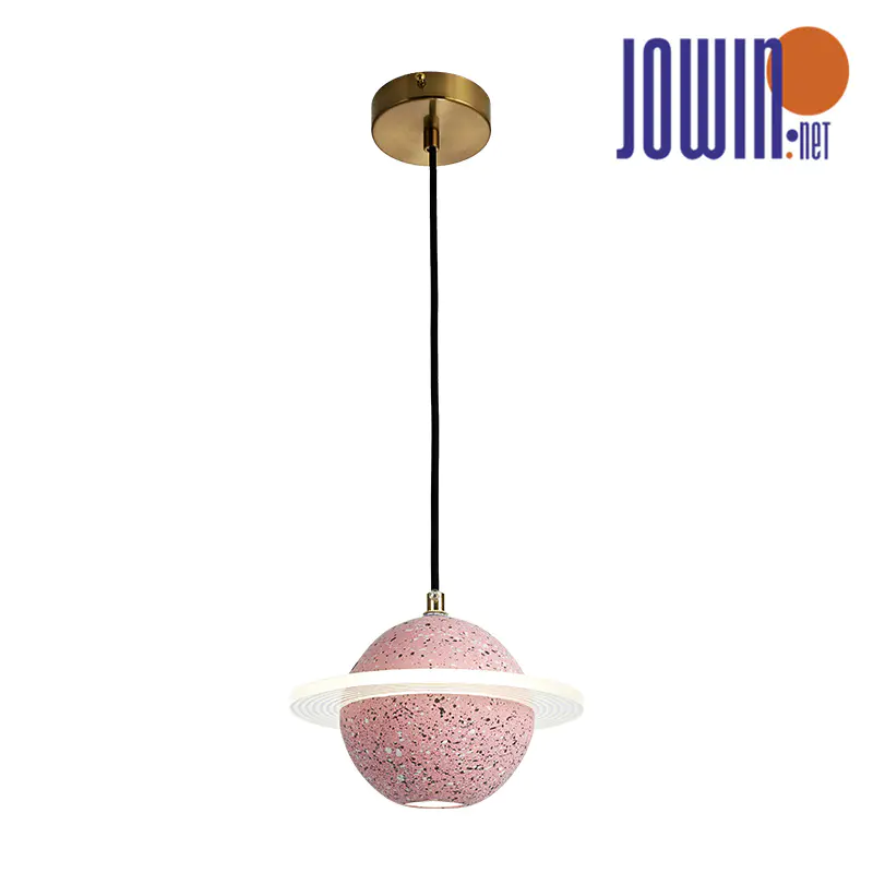 Lampada a sospensione a sfera in cemento rosa